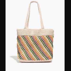 Madewell Beaded Crochet Tote Bag - Rainbow